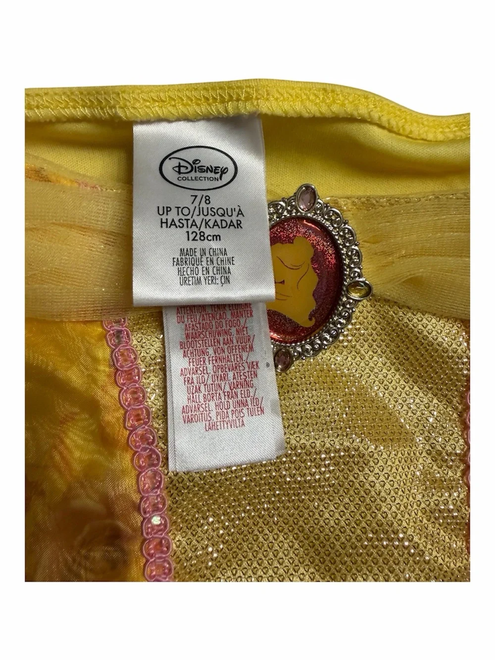Disney Yellow Belle-Inspired Princess Costume Dress Kids 7/8